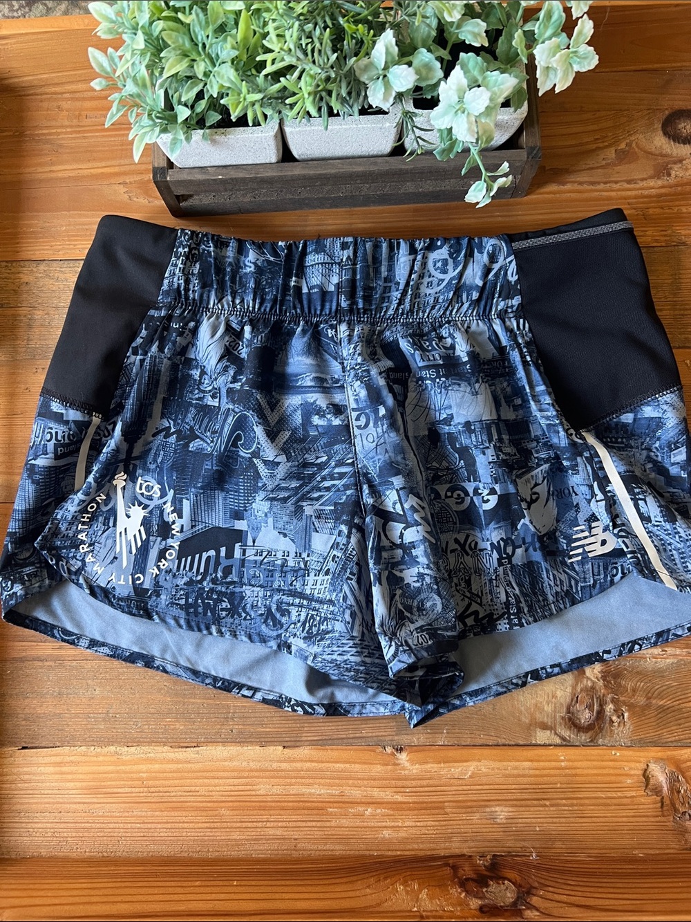 New Balance Blue/Black NY City Marathon Running Shorts.  Size Small
